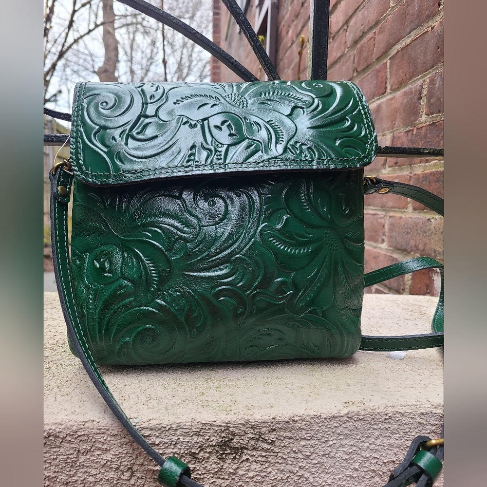 Patricia Nash Crossbody Bag BALLURI Soft Green New